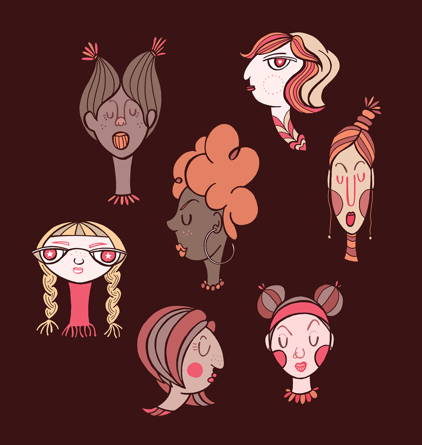 illustration of Fashion and hair illustration. Pen, Ink., digital. Muted earth tones. Tween. Fun : )
Tween Girls, Hair, Character Development, Fashion, Beauty, Women, Diversity