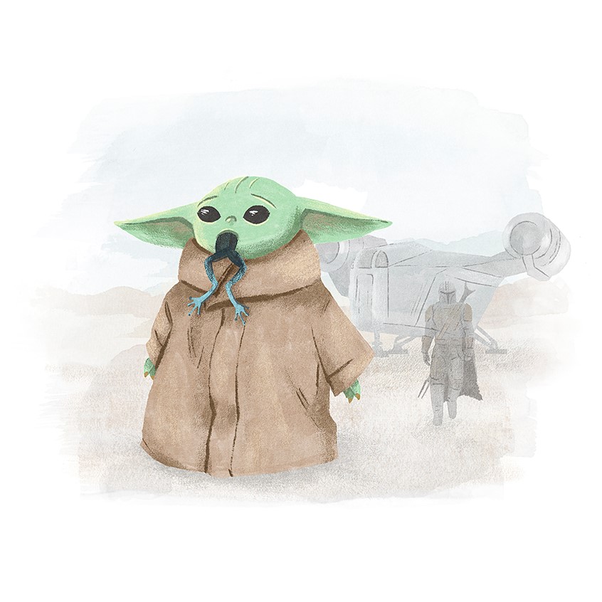 Star Wars Mandalorian "The Child" Illustration by Kristen Adam