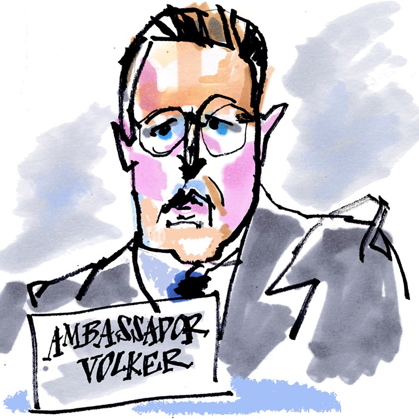 illustration of Quick marker drawing of diplomat Volker from the series, SketchingFromMyTV