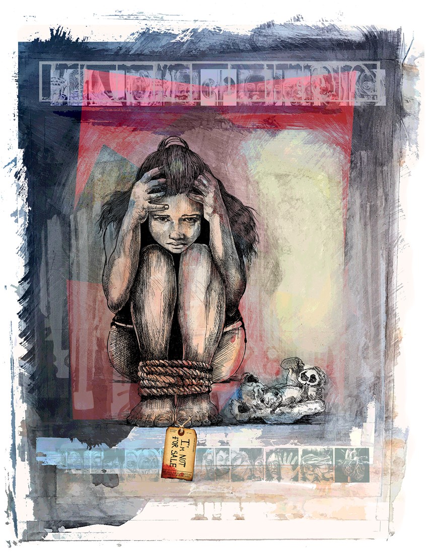 illustration of Advocacy, Aid, Children, Editorial, Education, Edgy, Feminine, General, Health, Historical, Human Trafficking. Hunger, Humanity, Human Rights, Lifestyle, Magazines, Media, People, Portrait, Youth, Urban, Realism, Teenagers, Activism, Humanity Human Rights, hunger #MDG Not For Profit, Poverty, Trafficking, Social Justice, Sustainability, Women.