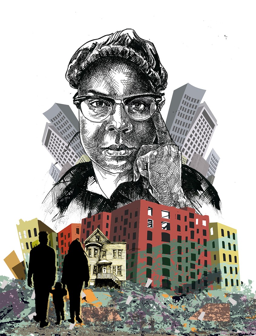 illustration of https://indypendent.org/2020/02/hoodwinked-how-wall-street-and-big-real-estate-exploited-policies-meant-to-end-housing-discrimination/,
African American, Black, Anti-Racist, Black Lives Matter, Conceptual Portrait, Education, Fair Housing Act, Housing and Urban Development Act, Housing Access, Inner City, Keeanga-Yamahtta Taylor, Micro-aggression, Police Brutality, Poverty, Predatory Inclusion, Racism, Single Mother, The HUD Act, Violence. Welfare Cut,