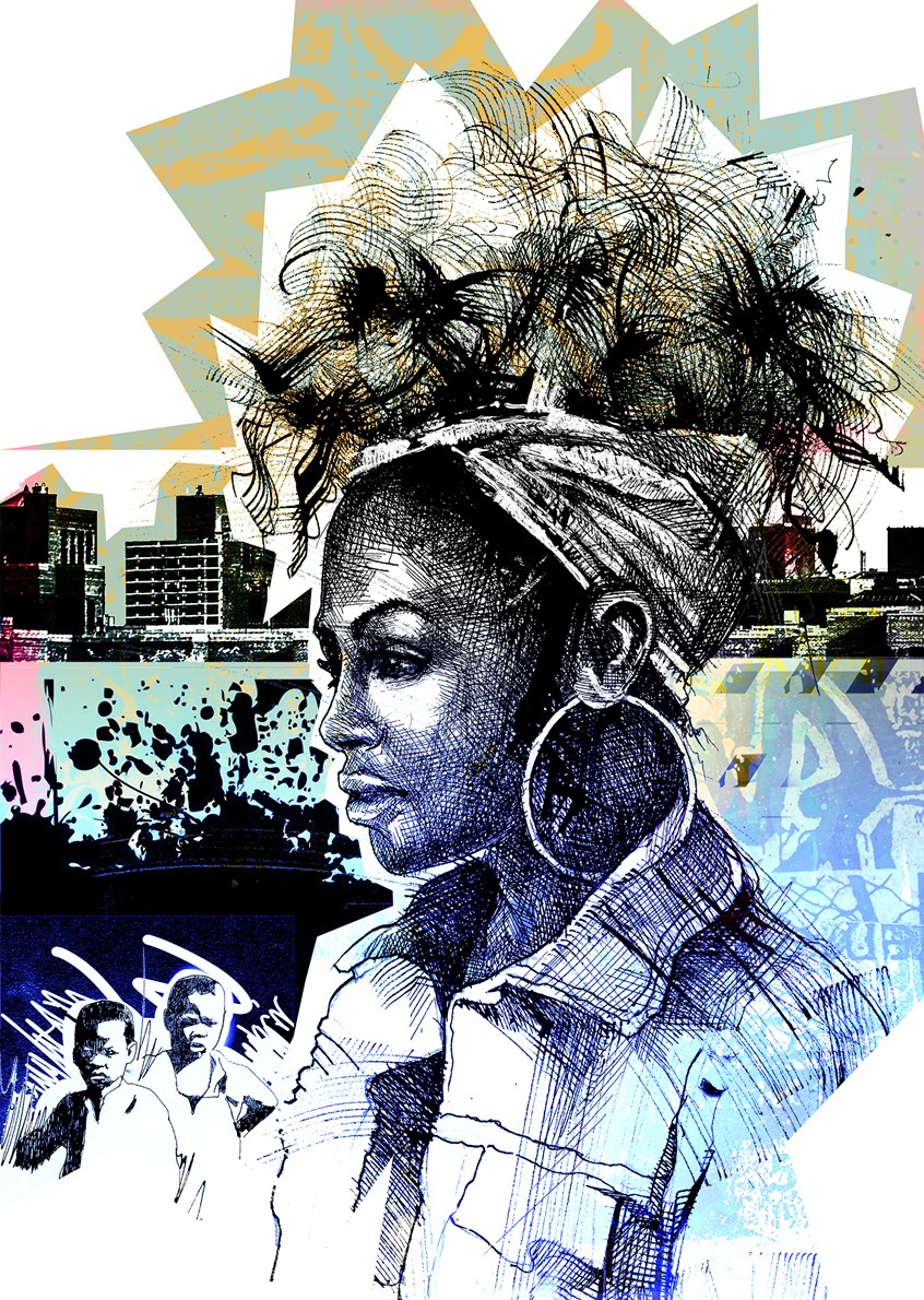 illustration of Client: The Indypendent.
Fear of a Black Planet.
African American, Black, Anti-Racist, Conceptual Portrait, Education, Diversity and Inclusion,Inner City, Micro-aggression, Poverty, Racism, Single Mother, Target, Violence. Welfare Cut, #blacklivesmatter #feminism #antifa #racialjustice #equality #love #feminist #decolonize #noracism #dismantlewhitesupremacy #allyship #stopracism #whitefragility #inclusion #reparations #climate #equity #whiteprivileg