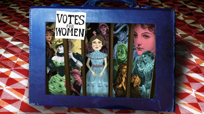 illustration of Hysterical Females film was a personal project to mark the 100th anniversary of women’s suffrage. Suffragettes, suffragists, women's suffrage, women, women's studies, women's history, women's rights, women's liberation, equal rights, feminism, women's lib, movement, womanism, sisterhood, votes for women, archives, vintage, victorian, briefcase, bars, patter, blue, design, illustration, lettering, sign, conceptual, oppression, political, colourful, colorful, International women's day, herstory.