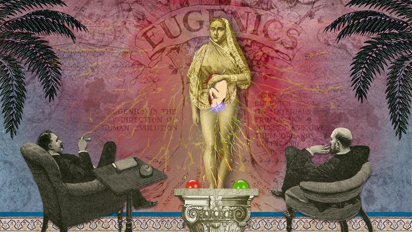 illustration of A series of editorial illustrations for Wellcome Collection's online publishing platform, coinciding with articles on a female's perspectives of epilepsy based in South India. Disorder, neurology, sensations, medication, condition, brain, genes, brainwaves, pharmaceutical, nervous system, treatment, surgery, archives, body politics, eugenics. power, control, politics, stigma, seizures, gene pool, procreation, human, disease, medical, health, danger, science, epileptic, pregnancy, insanity