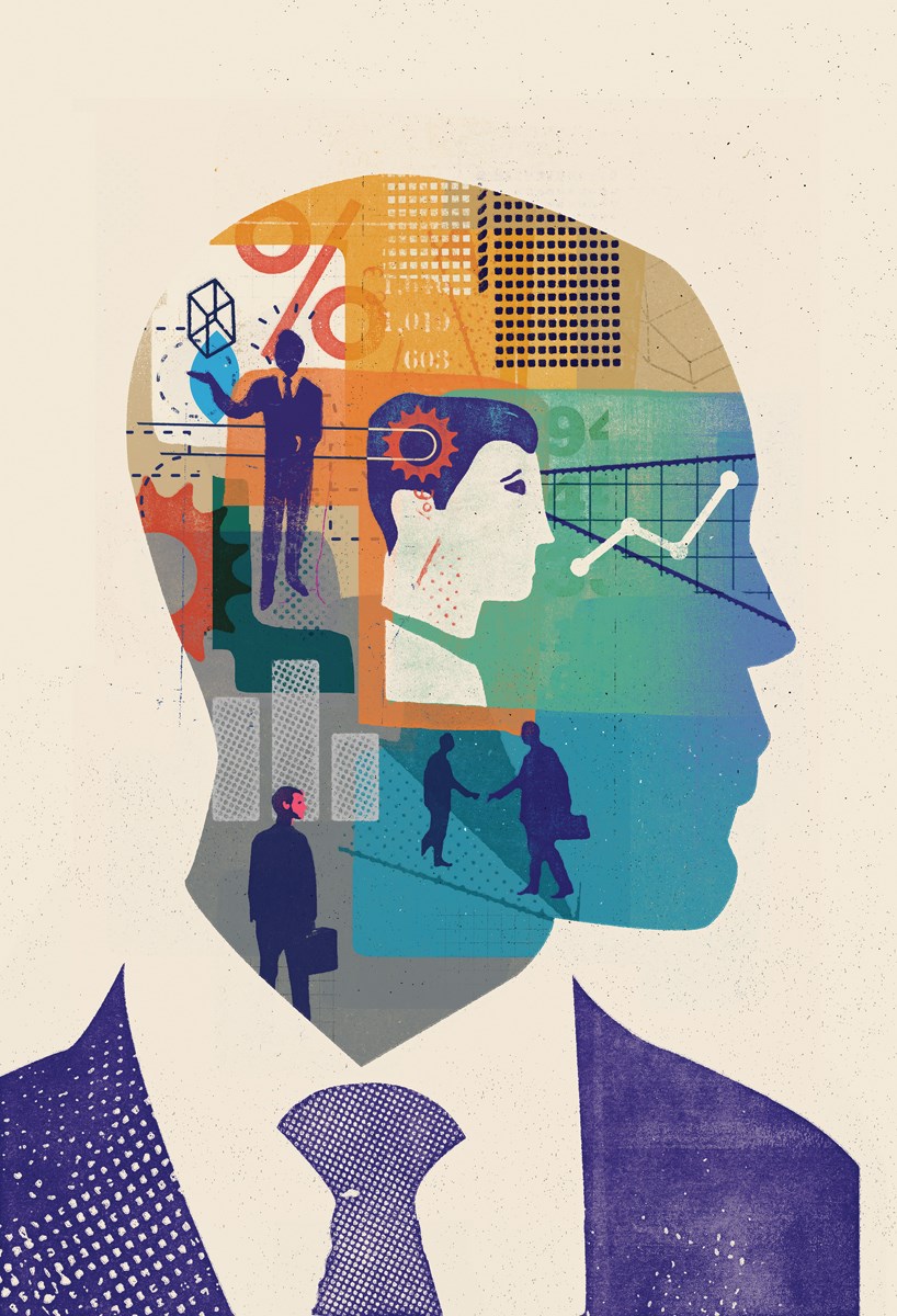 illustration of conceptual, editorial, business , financial, information graphics, graphs, newspapers, magazines, photomontage, montage