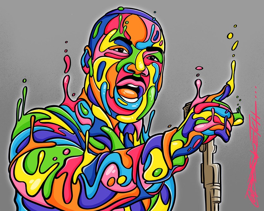 illustration of Inspired by the inverse drip style created by Chilean artist Dasic Fernandez, I created a series called