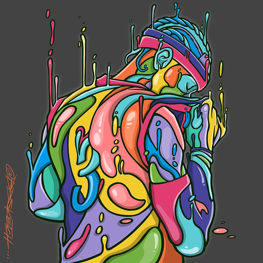 illustration of Inspired by the inverse drip style created by Chilean artist Dasic Fernandez, I created a series called