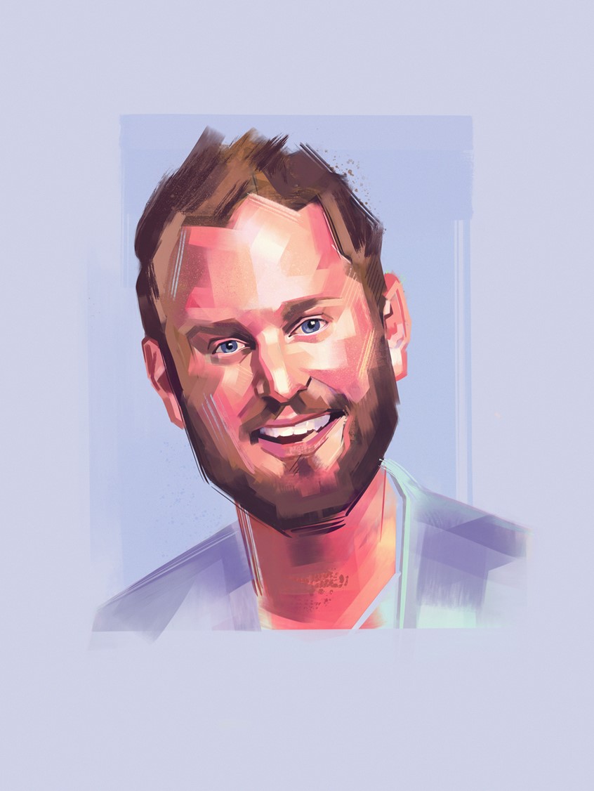 illustration of Illustration of Bobby Berk, one fifth of the Queer Eye team. Part of a set of five.
Purple, Lilac, Mauve, Pink, Face, Portrait, LGBTQ, Gay Icon, Head, Brushstrokes, Lines, Painting, Fashion, Television, TV, Entertainment, Eye, Mouth, Hair