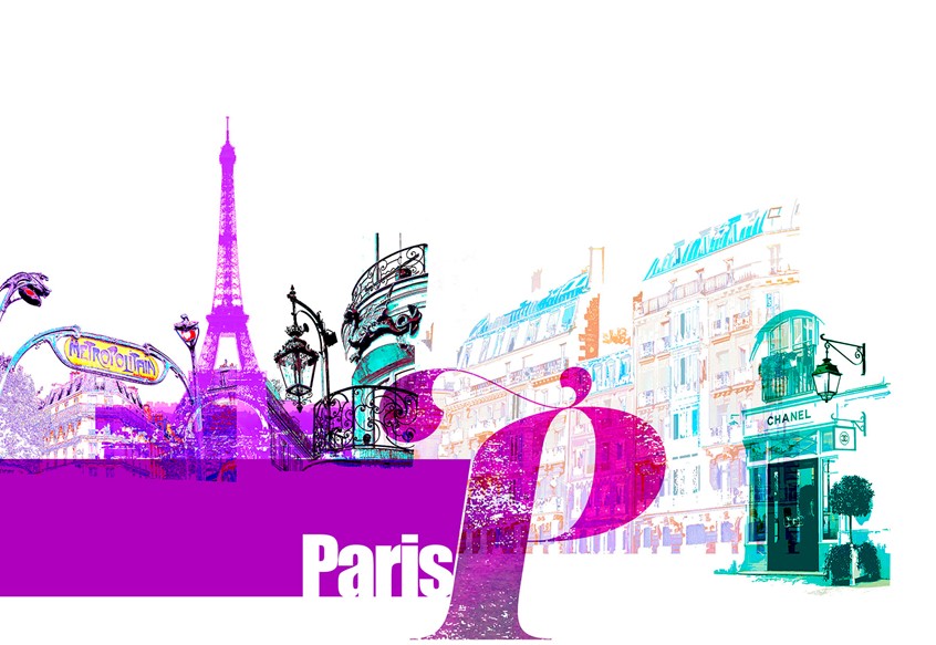 illustration of Digital & analogue mixed media: photographic manipulation & typographical illustration capturing an abstract essence of Paris.
image manipulation, mixed media, pop art, graphic design, typography, lettering, editorial, advertising, flat colour, contemporary, art, artistic, lifestyle, abstract, sassy, stylish, beauty, trendy, modern, fresh, vibrant, exciting, digital art, artistic, poster design, best illustration, print, illustrated, illustrative, linear, linework, travel, cityscape, collage