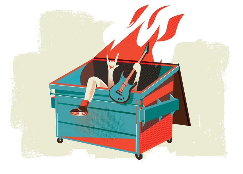 illustration of Illustration for The Little Book of Rock and Roll Wisdom 2018. I needed a family-friendly way to illustrate