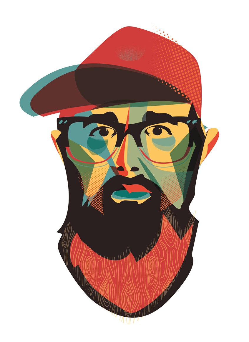 illustration of Editorial illustration I did for a profile Q&A of John McCrea, leader of the band Cake that ran in Sactown Magazine. I used the opportunity to expand upon the portrait style I first used in The Little Book of Rock and Roll Wisdom in 2018.
John McCrea, Cake, Indie Rock, Sacramento, Sactown, California