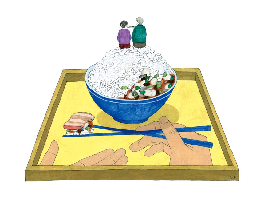 illustration of illustration for newspaper .(聯合報副刊)
Article. Reading. Newspaper. Edition. Life. Yellow. Surreal. Colorful. Foodie . Poetic. Object. Oldgooddays. Rice. Commercial Illustration. Family. Father. Memory.
