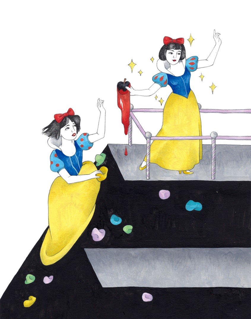 illustration of illustration for Magazine
the article ''modern fairytales''
Poetic. Colorful. Object. Metaphor. Delicate. Line. Snow White. Surreal. Fairytales. Dark. Black. Snow white. Issue. Dance.