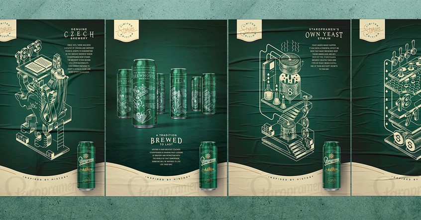 illustration of For this limited edition I illustrated each one of 6 stories as a journey, unravelling from top to bottom of each can. Isometric exploded view drawing approach had been chosen to show the depth and complexity of every story told. Detailed vector illustrations were created to be used on posters and beer coasters.