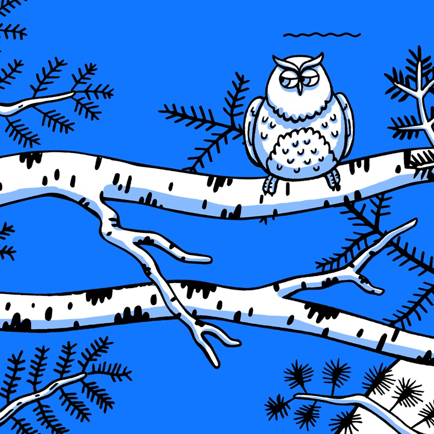 illustration of A Christmas microsite hand illustrated featuring a character created by me called Zen Santa.
Yoga, hipster, tone on tone, cartoon blue, penguin, snowman, ice, icebergs, responsively web design, storybook, character development, chill, owl, trees, winter, wonderland.