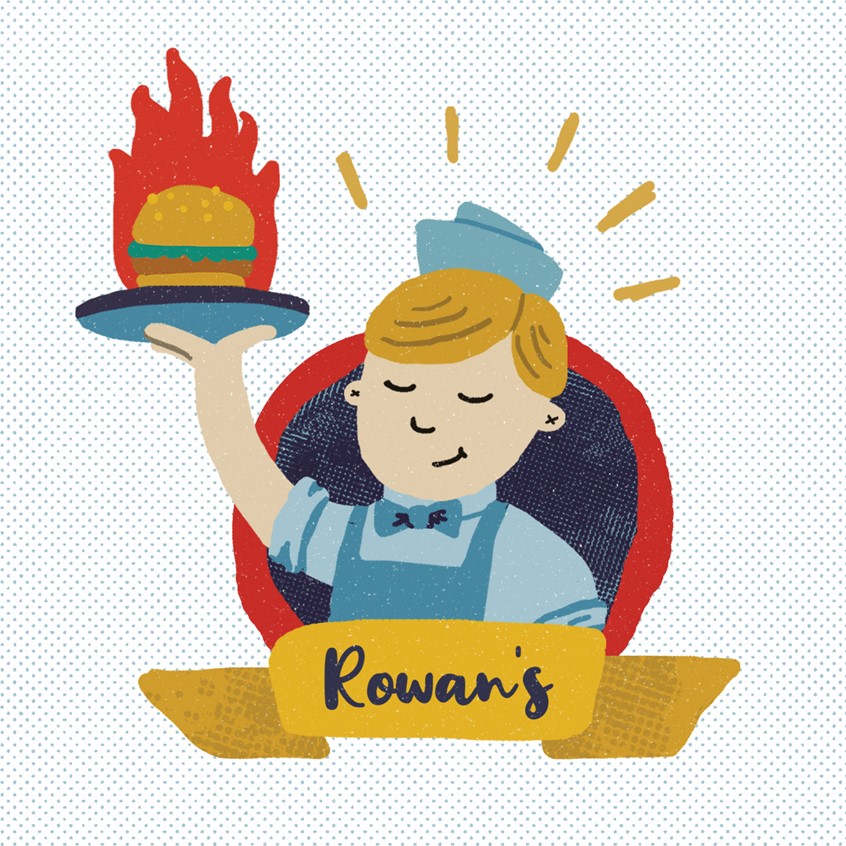 illustration of My niece and nephew love to play pretend kitchen so I created a whimsical restaurant menu for them to use in their imaginary diner.
Grilled cheese, halftone, digital painting, scale, painterly, design, menu design, branding, children's, children's books, eat, fantasy, imaginary, portrait, burger