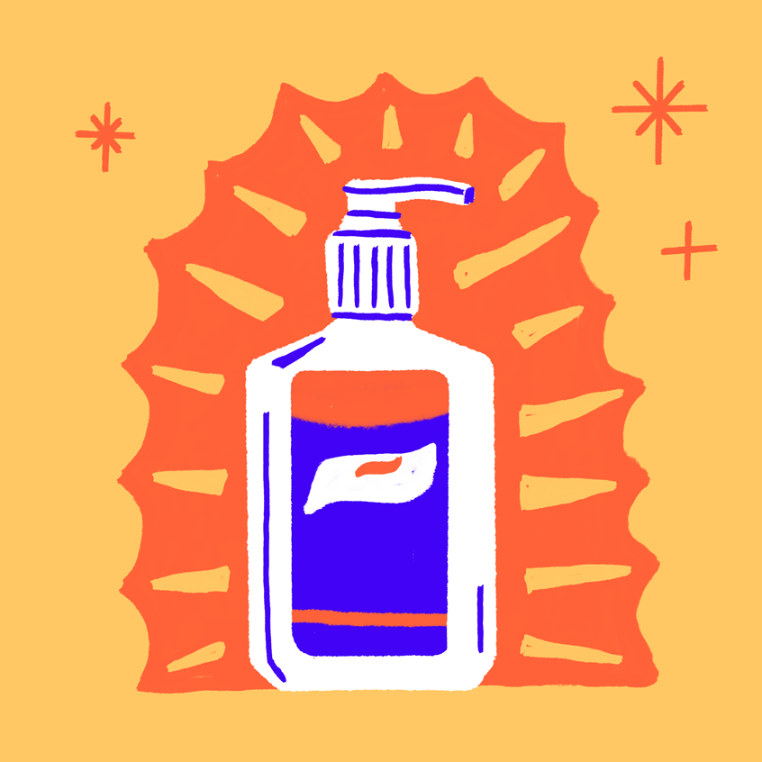 illustration of This icon is part of a portrait series I created of the intolerable Larry David based on the newest season of Curb Your Enthusiasm where Larry becomes obsessed with hand sanitizers.
Portrait, fan art, saint, digital painting, limited color palette, handrawn type, custom type, sacrilegious, yellow, orange, blue, stars, twinkle, purell.