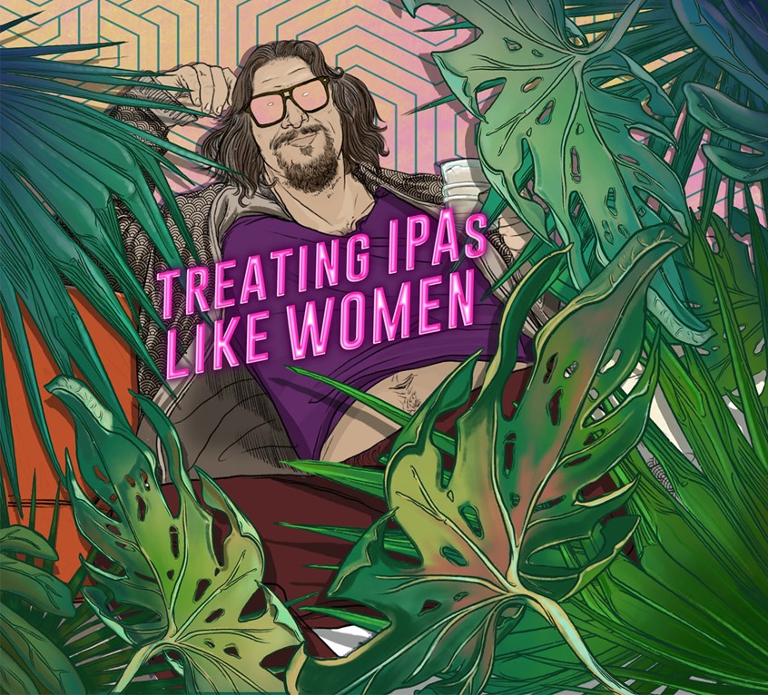 illustration of Beer Label Design for Two Tides Brewing Company. Digital Illustration of the Dude surrounded by tropical foliage. Neon sign font to mash up with the 80's aesthetic. Done with Photoshop, Indesign, and Illustrator.
Food, Drink, Pattern, alcoholic, beverage, package, vector, label, beer, bottle, can, craft, seamless pattern, textile, decoration, diet, healthy eating, print, book cover, hipster, young, person, bearded man, beard, glass, dude, cool attitude, people, handsome, man, male