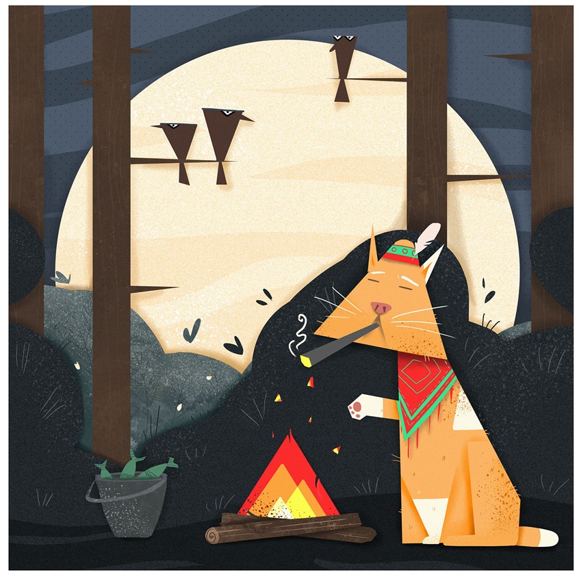 illustration of Stylized illustration with sharp shapes.
illustration, stylized, style, book illustration, illustrator, children illustrator, children, illustration, paper cut, red, animal, cat, cats, shape, design, blue, texture, fairy, cover.
