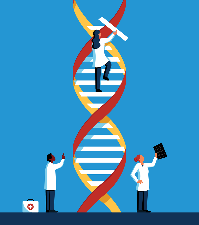 illustration of Created for Atlanta magazine for the new monthly guide, 'The Pulse'. The section highlights leading Atlanta medical centres, award-winning research, and dedicated local physicians and nurses.
DNA, scientist, healthcare, doctor, research, chemistry, scan, x-ray, biology, genes, medicine