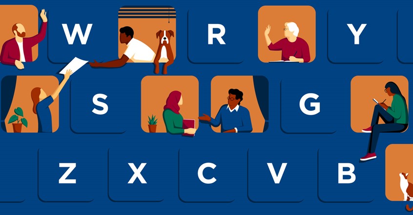 illustration of Created for Poets and Writers Inc for a new platform where writers form online groups to bridge the physical distance between them.
Keyboard, author, digital, home, flat, building, community, communication, diversity