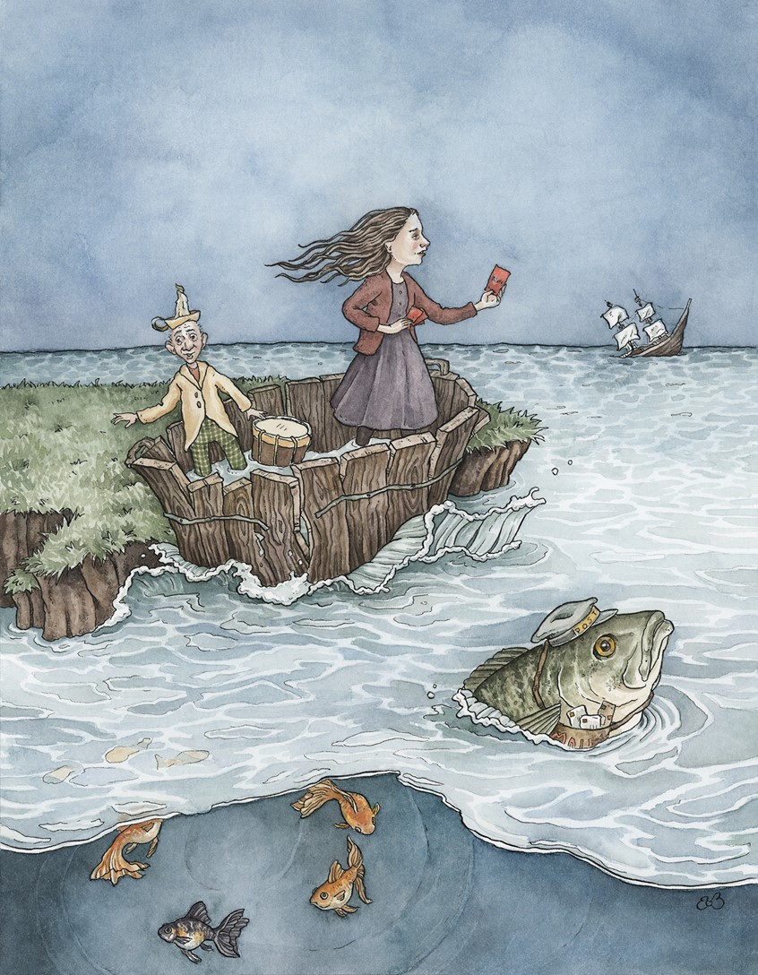 illustration of Illustrated scene from the children's story