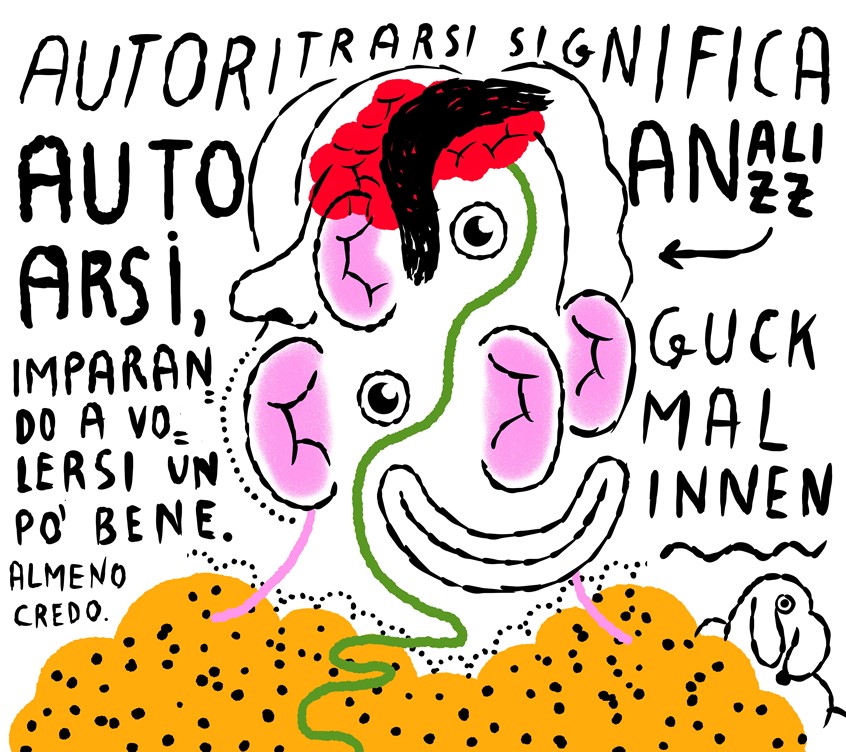 illustration of Self-portrait means Self - analysis, learning to love yourself. Editorial, portrait, freak, a.i., artificial intelligence, mind, learn, deep, best, illustrator, illustration, artist, magazine, cover