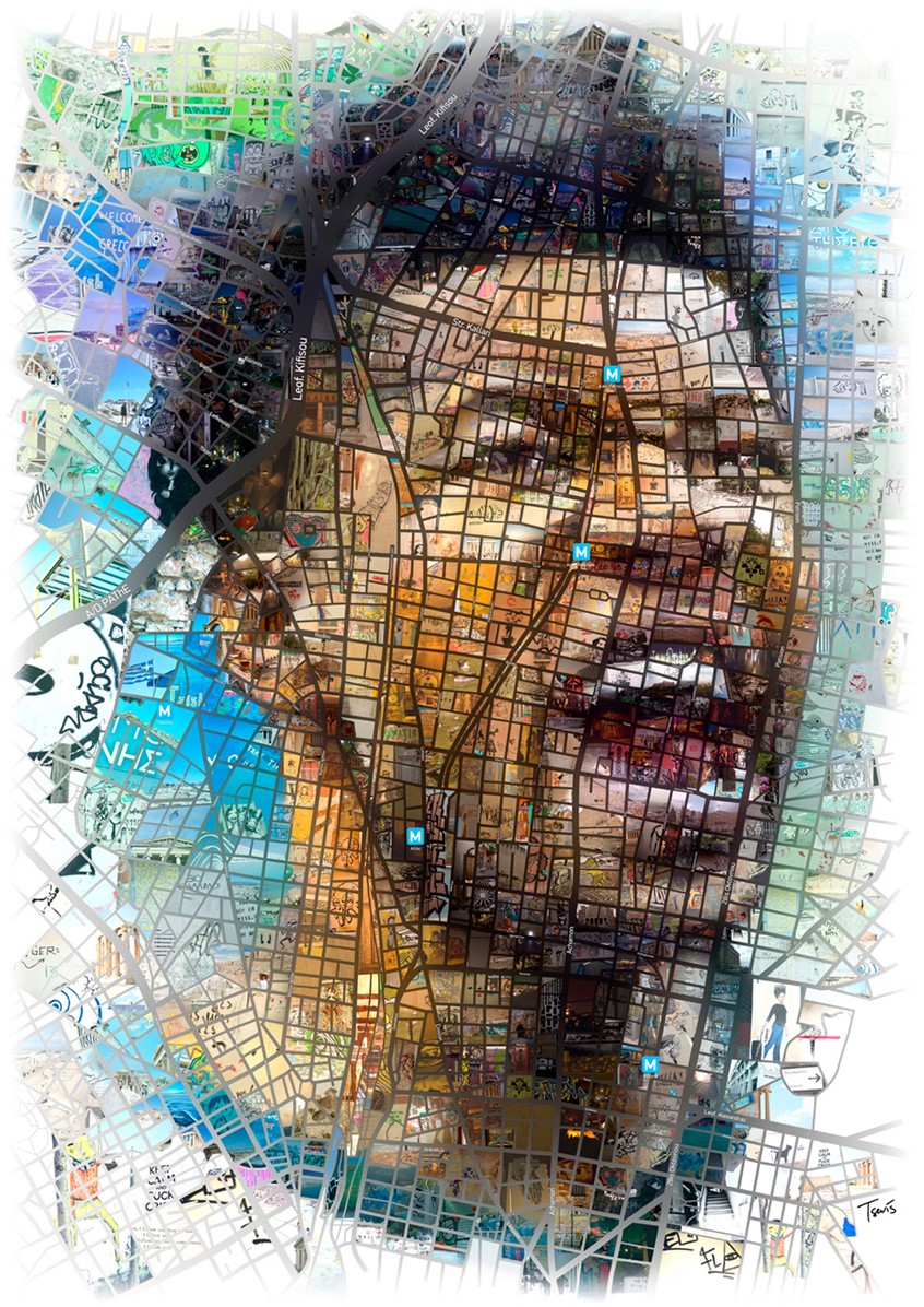 illustration of A mosaic portrait of the Greek Freak @Giannis_An34 based on the actual map of the part of Athens where he is born and raised.
A variety of photos from the streets of Athens is used on this mosaic.
Created as a homage to an incredible basketball player and a uniquely kind and brave person.
