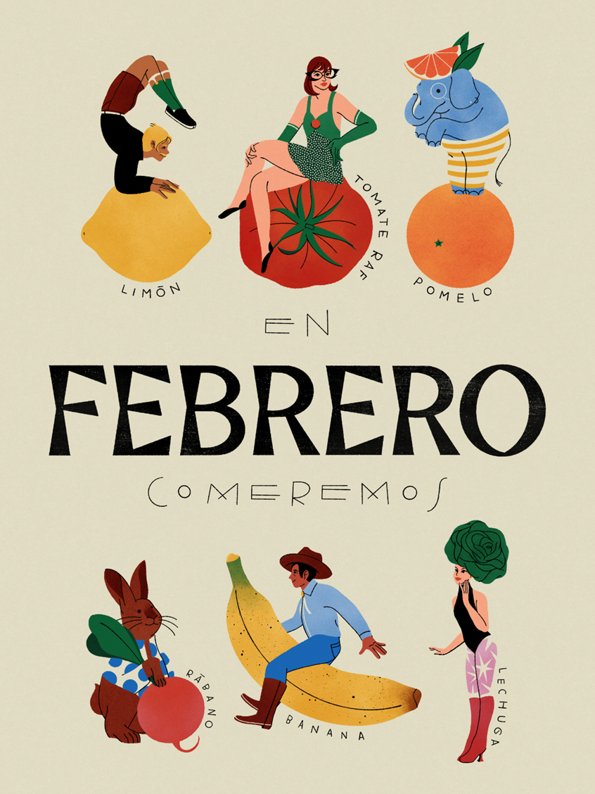 illustration of Illustration about seasonal foods to eat in January, here in Peninsular Spain, served with a pinch of humor. Personal work.
.
Food
Gastronomy
Seasonal
Produce
Celebration
Lemon
Grapefruit
Radish
Banana
Lettuce
Vegetables
Fruits