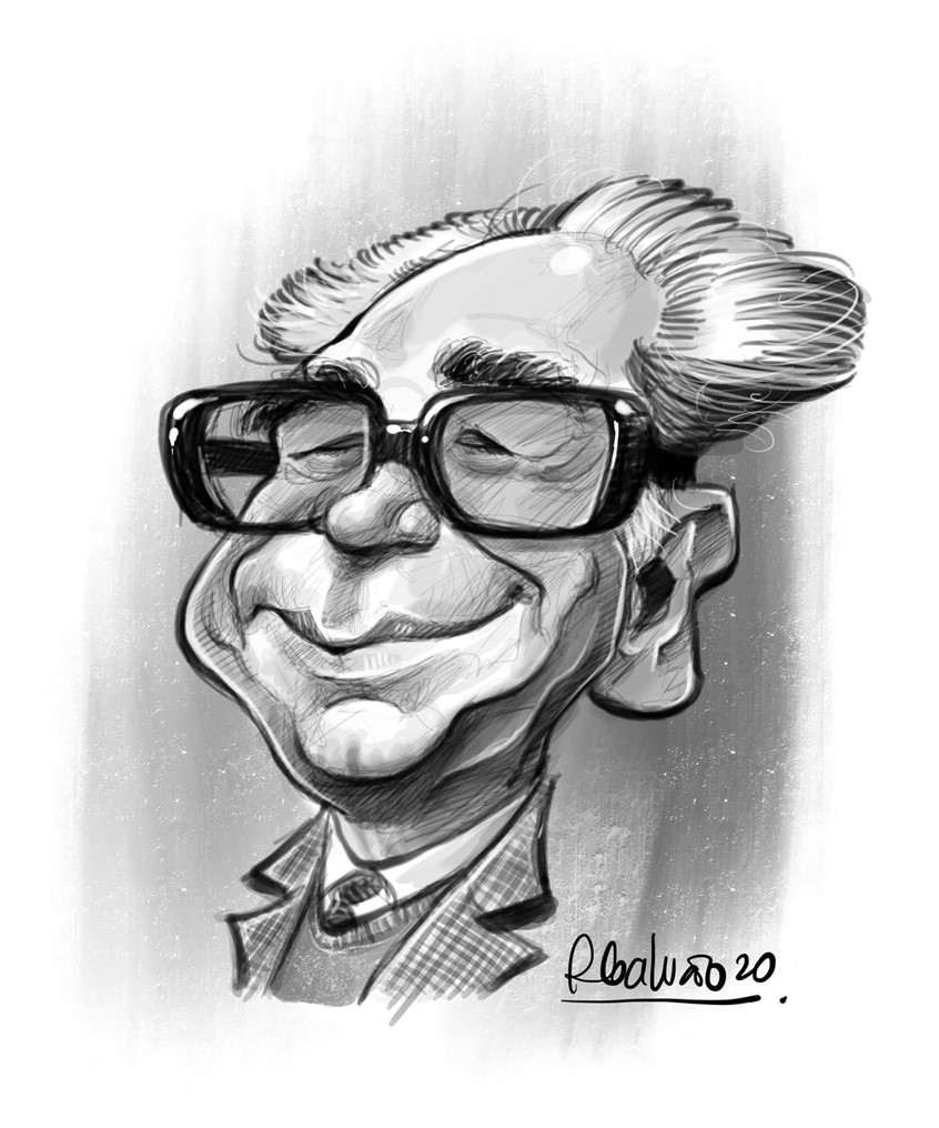 illustration of B/W caricature of António Arnaud-Espinal founder of the Portuguese National Health Service (SNS) done in Procreate, digital, caricature, wormhole, science, people, humor, realism, cartoon, whimsical, sports, portraits of political personalities, portraits of business personalities, portraits of movie actors and actresses, celebrities, musicians, Tesla, electric vehicles, clean energy, politics, brexit, soccer, basketball.