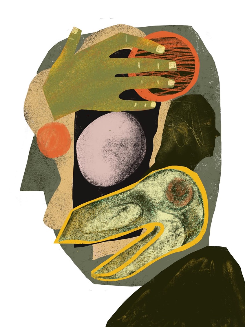 illustration of Portrait of the many complicated issues many of us are dealing with.
moon. nature, space, face, weird, conservation, equality, ownership, identity, conceptual, conceptual art
worldly explorer, prehistoric, alien, outdoors, weird, odd, Science, fiction inspired, peaceful, calm, serine, midcentury, modern, modernism, line, airbrush, texture, bird, birds, face, mental, health, depression, mania, crushing