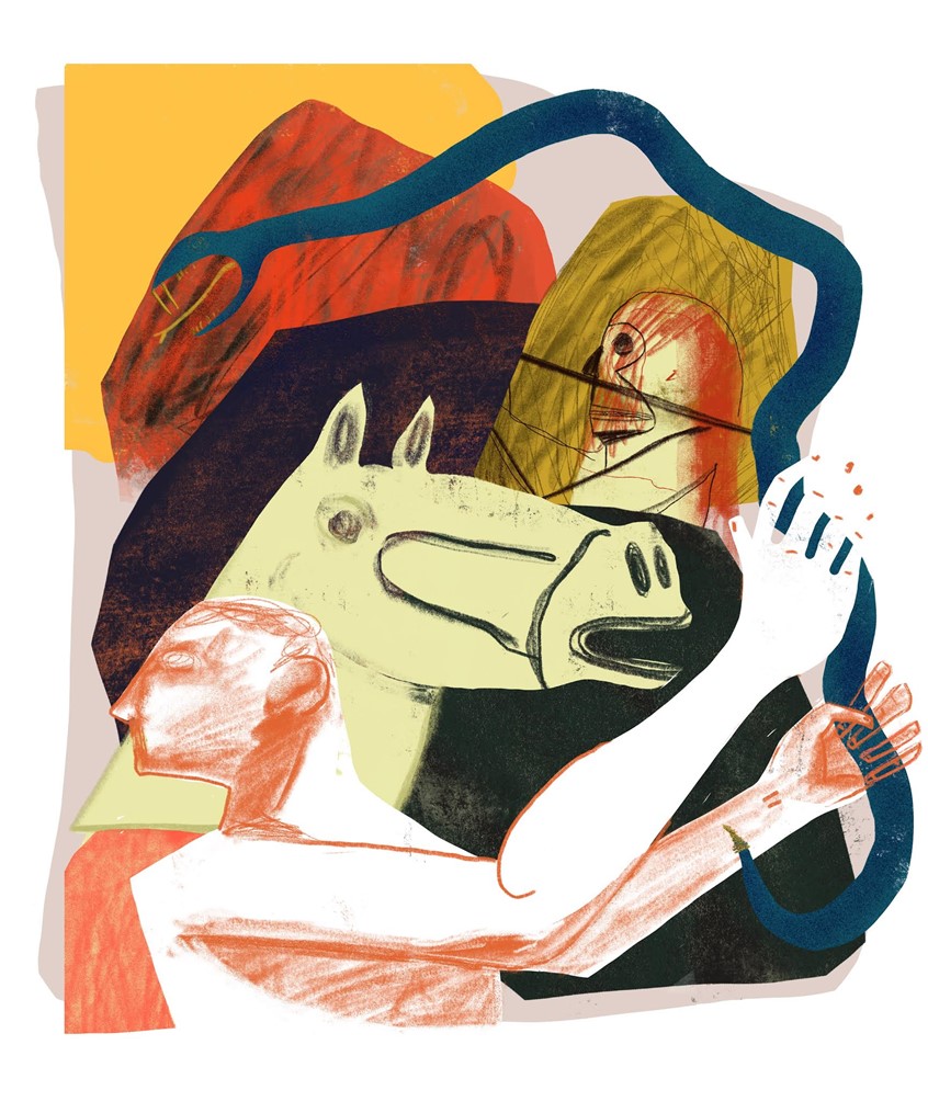 illustration of Rock, Rocks, Snake, Rattlesnake, void, nature, space, faceless, weird,
worldly, explorer, prehistoric, alien, attack, nature, hiking, outdoors, weird, odd, Science, fiction inspired, peaceful, calm, serine, midcentury, modern, modernism, line, airbrush, texture, animal, man, horse, monster, collage, hope. fight, betray, create, conceptual, conceptual art