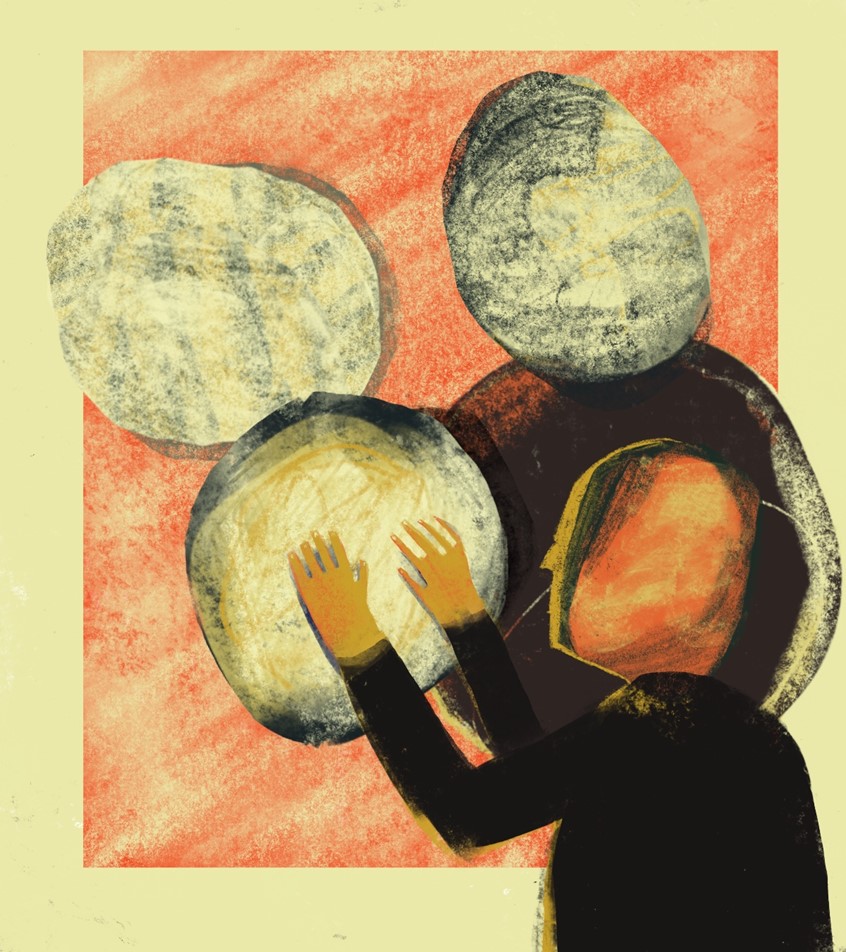 illustration of Rock, Rocks, void, nature, space, faceless, weird, group, lounging, figurative, figures,
worldly, explorer, prehistoric, alien, attack, nature, hiking, outdoors, weird, odd, Science, fiction inspired, peaceful, calm, serine, midcentury, modern, modernism, line, airbrush, texture,
health, decisions, control, touch, conceptual, conceptual art
