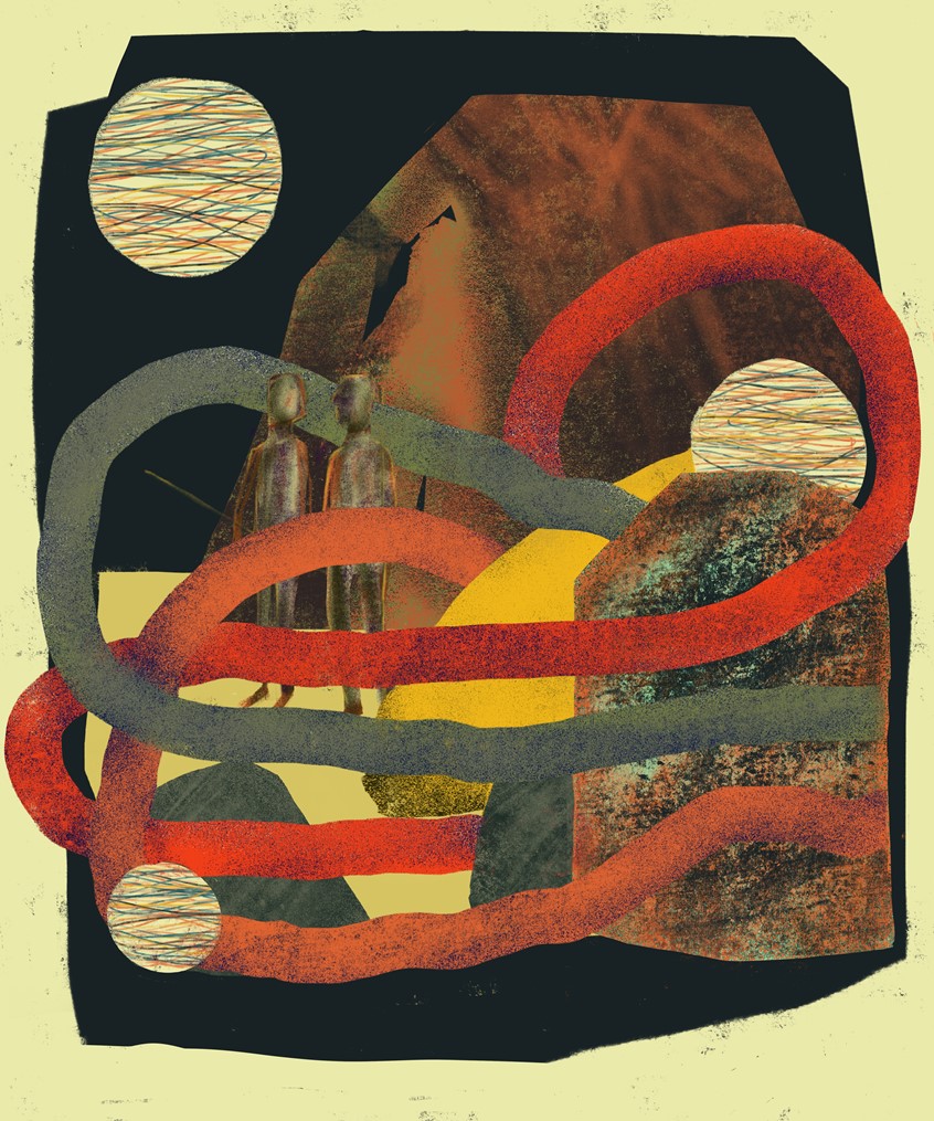 illustration of Science fiction inspired desert scene.
Rock, Rocks, Snake, Rattlesnake, moon. desert, nature, space, landscape, face, weird,
worldly explorer, prehistoric, alien, attack, nature, hiking, outdoors, weird, odd, Science, fiction inspired, peaceful, calm, serine, midcentury, modern, modernism, line, airbrush, texture, conceptual, conceptual art