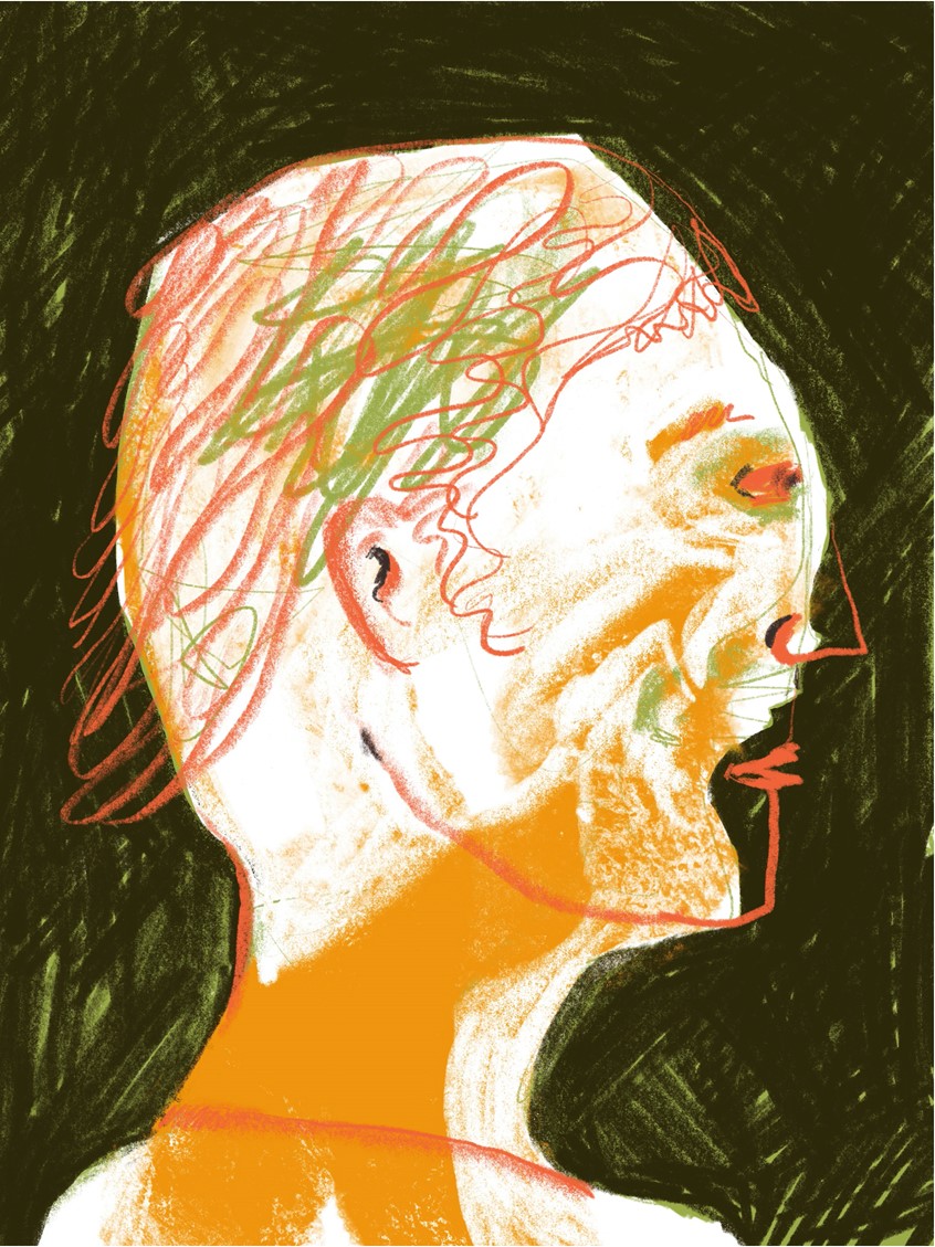 illustration of portrait, male
face, weird, conservation, equality, ownership, identity, prehistoric, alien, outdoors, weird, odd, Science, fiction inspired, peaceful, calm, serine, midcentury, modern, modernism, line, airbrush, texture, worry, mental, health, side, overwhelm, hope, thought, strength, conceptual, conceptual art