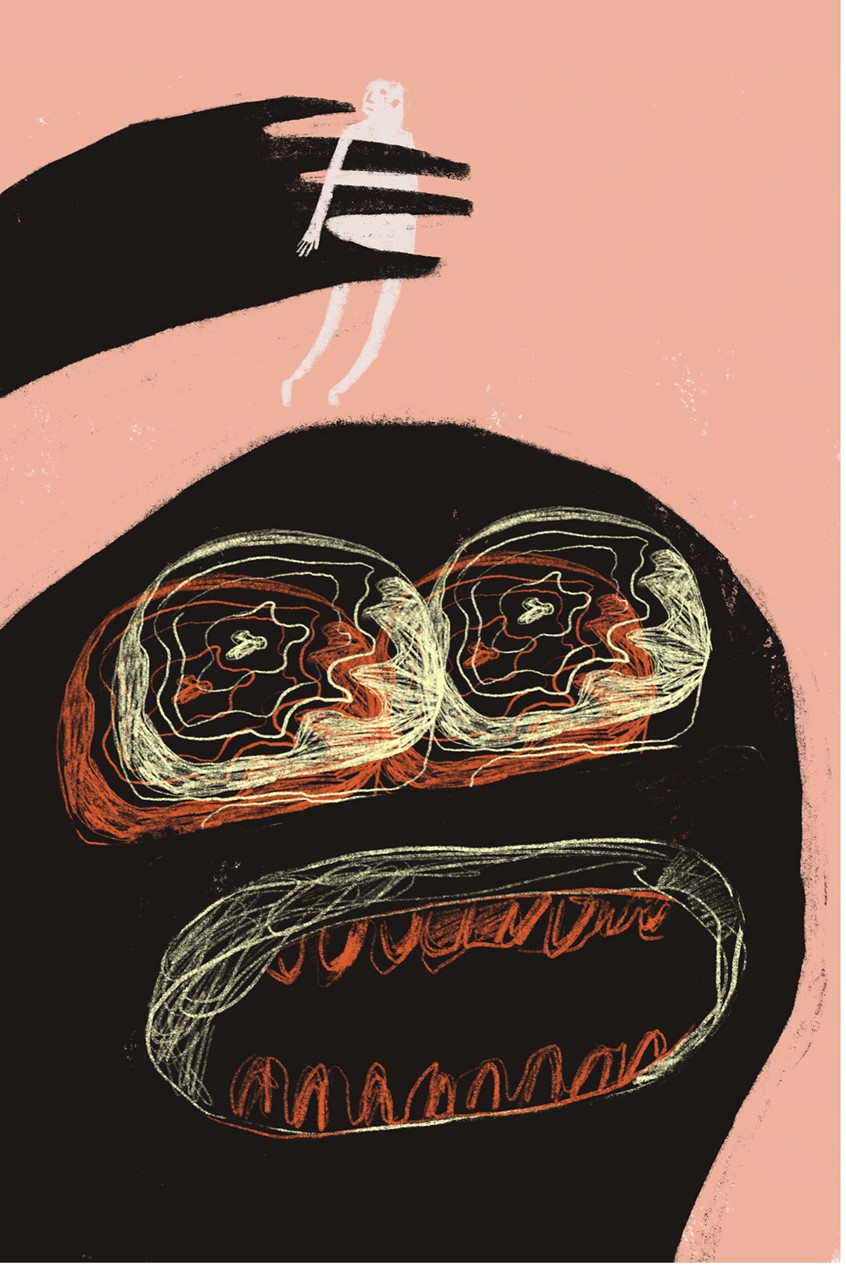 illustration of A person showing little interest in the monstrous problems engulfing his life.
mental, health, monster, self, world, obligations, fear, figurative, silly, monster, depression, void, nature, space, faceless, weird,
worldly, explorer, attack, nature, hiking, outdoors, weird, odd, Science, peaceful, calm, serine, midcentury, modern, modernism, line, airbrush, texture, animal, psychology, psyche,
depression, sad, death, moody, powerless, giving up, conceptual, conceptual art
