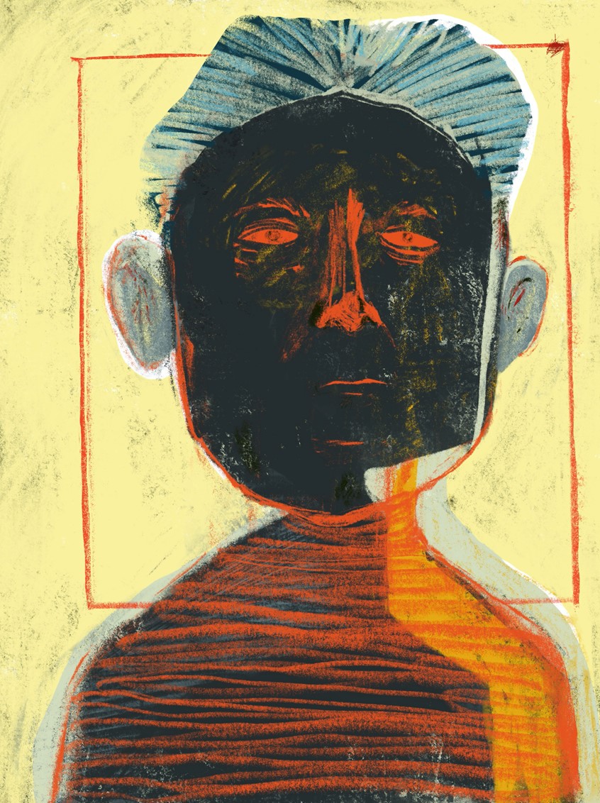 illustration of Portrait of a troubled boy
face, weird, ownership, identity, child, children, education, phycology, weird, odd, school, schools, schoolpicture, Science, fiction inspired, peaceful, calm, serine, midcentury, modern, modernism, line, airbrush, texture, conceptual, conceptual art