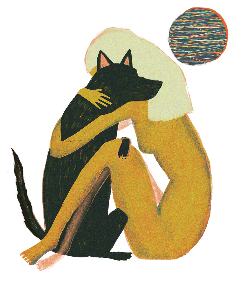 illustration of Domestic scene of a woman and her dog.
This image is based on a series of paintings I made after our 14 year old German Shepard passed away. He was our best friend and we miss him a lot.
girl, figure, friendship, friend, best friends, inspired, peaceful, calm, serine, midcentury, modern, modernism, line, airbrush, texture, dog, dogowner, pet, pets, domestic, fear, love, help, service, sadness, conflict, put, down, conceptual
