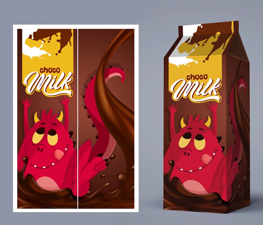 illustration of F/C illustration for milk package, digital images, logo, editorial, social studies, children illustrations, vector art, people, character development, food, children books, whimsical illustrations, animals, maps, packaging, children, school books, album covers, toys and games, education, posters, travel, lettering, typography, design.