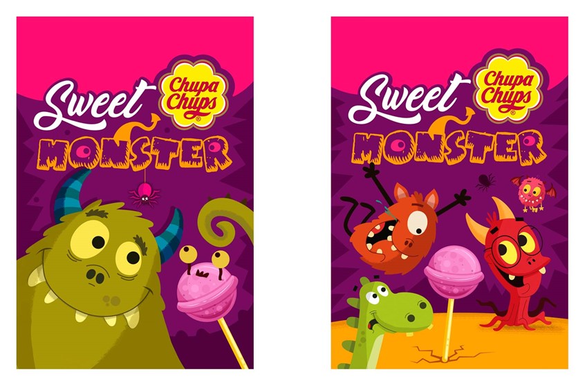 illustration of F/C illustration of lovable monsters for packaging, digital images, logo, editorial, social studies, children illustrations, vector art, people, character development, food, children books, whimsical illustrations, animals, maps, packaging, children, school books, album covers, toys and games, education, posters, travel, lettering, typography, design.