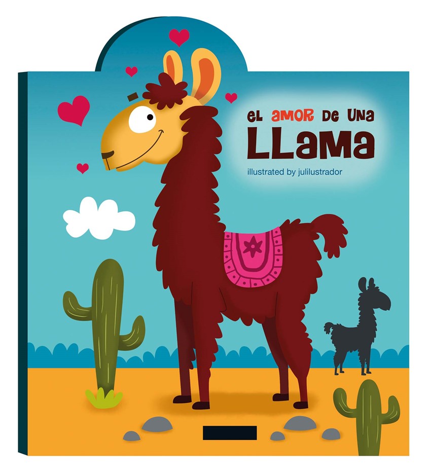 illustration of F/C illustration of a llama for cover of a children's book, digital images, logo, editorial, social studies, children illustrations, vector art, people, character development, food, children books, whimsical illustrations, animals, maps, packaging, children, school books, album covers, toys and games, education, posters, travel, lettering, typography, design.