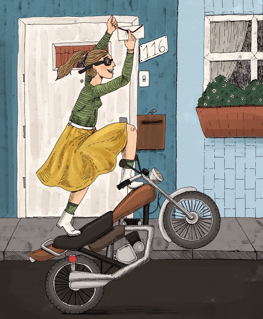 illustration of Illustrations for the book Mancha Brava of peruvian writer Antonio Orjeda.
Girl, Feminism, Motorcycle, Happy, Retro, Vintage, Portrait, Street, Fun, Funny, Letter, Street, Girl in Motorcycle, Girl in the Street, Girl having fun, Mixed Media, Happy