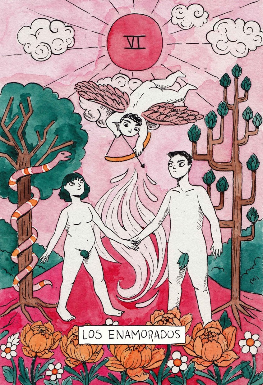 illustration of Illustration part of collaboration for a line of notebooks for a holistic co-working that works with the energy of people and overall well-being.
Tarot, woman, energy, tarot card, watercolor, yellow, comic, sun, nature, flowers