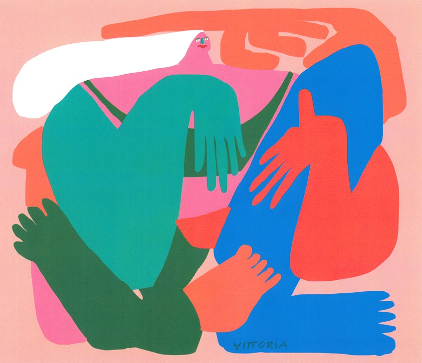 illustration of Amber Vittoria is an artist working in New York City. Her pieces focus on femininity and the female form, leveraging physical traits such as body hair, overtly extended limbs, and rounded features. Amber is a Forbes 30 Under 30 Recipient, One Club Young Gun, Society of Illustrators Gold Medalist, American Illustration Chosen Winner, and ADC Annual Award Winner. Her colorful artworks are sold as art prints through Society6 and are perfect for decor, decorating, interior design, home decor.