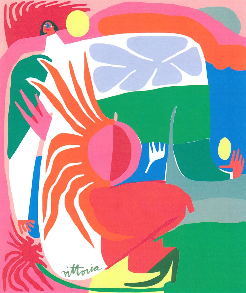 illustration of Amber Vittoria is an artist working in New York City. Her pieces focus on femininity and the female form, leveraging physical traits such as body hair, overtly extended limbs, and rounded features. Amber is a Forbes 30 Under 30 Recipient, One Club Young Gun, Society of Illustrators Gold Medalist, American Illustration Chosen Winner, and ADC Annual Award Winner. Her colorful artworks are sold as art prints through Society6 and are perfect for decor, decorating, interior design, home decor.