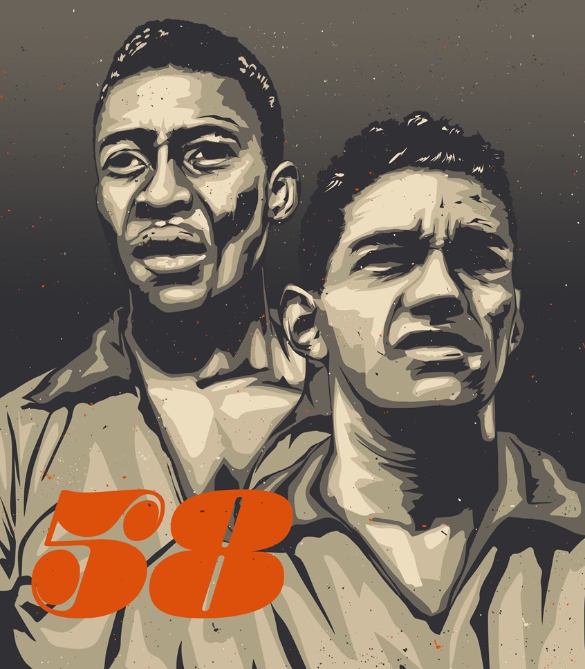 illustration of Part of a series of illustrations made for a booklet that tells the story of legendary football player Garrincha.
Editorial, books, publishing, author, entertainment, promotion, marketing, advertising, digital media, web media, football, soccer, sports, color, orange
