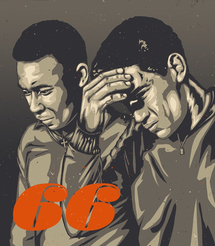 illustration of Part of a series of illustrations made for a booklet that tells the story of legendary football player Garrincha.
Editorial, books, publishing, author, entertainment, promotion, marketing, advertising, digital media, web media, football, soccer, sports, color, orange