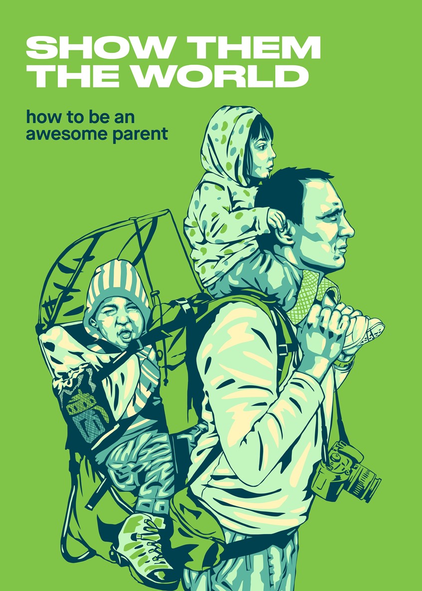 illustration of Series of posters with illustrations for the