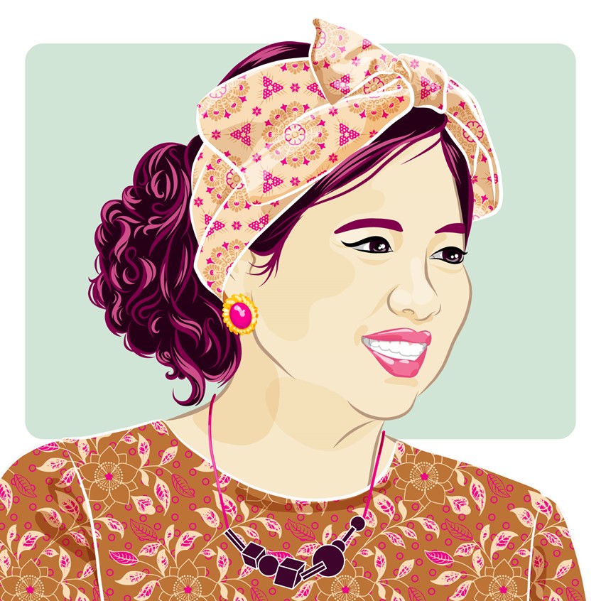 illustration of Portrait of Azusa Babazono 馬場園梓. This Japanese comedian is one of the hosts of the reality tv series Terrace House テラスハウス. ~ Illustrator, illustration, art, design, artwork, editorial, magazine, newspaper, news, article, colour, branding, brand, graphic design, packaging, product, advertising, advertisement, ad, identity design, marketing, campaign, print, digital, web, social media, creative, pastel, abstract, bright, striking, colourful, bold, poster, billboard, people, faces, portrait