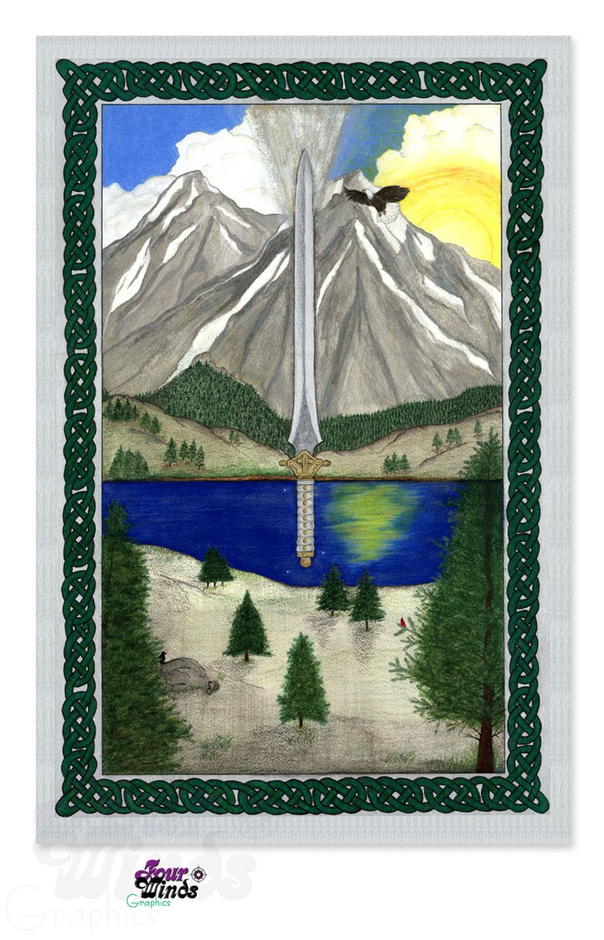 illustration of Book Cover illustration. Colored Pencil with some metallic silver for the outer edge. 16